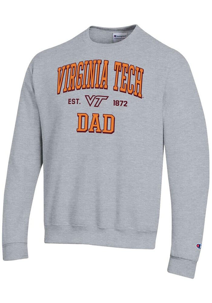 Champion Virginia Tech Hokies Mens GREY HEATHER Est Date Dad