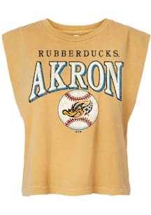 Summit Sportswear Akron RubberDucks Womens Gold Homerun Tank Top