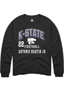 Antonio Martin Jr Rally Mens Black K-State Wildcats NIL Arch Logo Player Crew