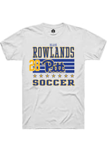 Ellie Rowlands Rally Mens White Pitt Panthers NIL Striped Player T Shirt