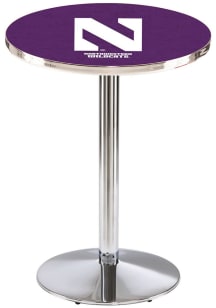 Northwestern Wildcats Chrome Round Base Pub Table