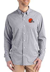 Cutter and Buck Cleveland Browns Mens Black Skyline Long Sleeve Dress Shirt