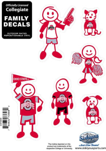 Red Ohio State Buckeyes Small Family Decal