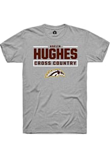 Kaelin Hughes Western Michigan Broncos Grey NIL Stacked Box Short Sleeve Player T Shirt