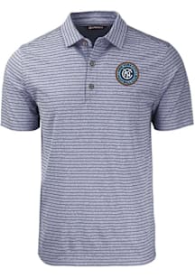Cutter and Buck New York City FC Navy Blue Forge Heather Stripe Big and Tall Polo