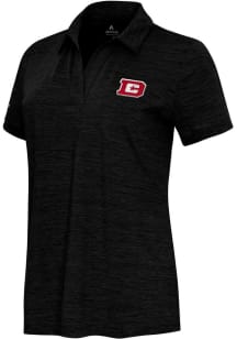 Antigua DC Defenders Womens Black Layout Short Sleeve Polo Shirt