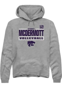 Sydney McDermott Rally Mens Graphite K-State Wildcats NIL Stacked Box Player Crew