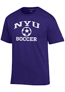 Champion NYU Violets Purple Soccer Jersey Short Sleeve T Shirt