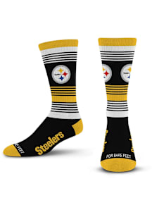 Pittsburgh Steelers Black Ombre Stripe Youth Crew Socks