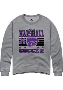 Allison Marshall Rally Mens Grey K-State Wildcats NIL Striped Player Crew