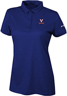 Columbia Virginia Cavaliers Womens Navy Blue Heat Seal Set II Short Sleeve Polo Shirt