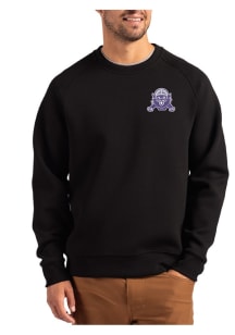 Mens Northwestern Wildcats Black Cutter and Buck Vault Roam Crew Sweatshirt