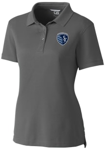 Cutter and Buck Sporting Kansas City Womens Graphite Advantage Short Sleeve Polo Shirt