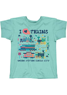 Kansas City Youth Green I Heart Trains Short Sleeve T-Shirt