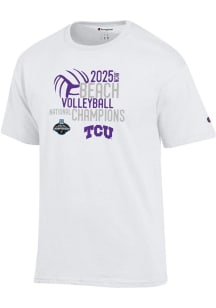 Champion TCU Horned Frogs White 2025 Womens Beach Volleyball National Champions Jersey Short Sleev..