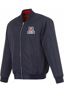 Arizona Wildcats Mens Navy Blue Reversible Arch Name Logo Medium Weight Jacket