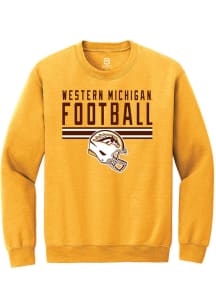 Mens Western Michigan Broncos Gold Summit Sportswear Football Gold Out Crew Sweatshirt