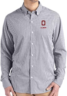 Cutter and Buck Ohio State Buckeyes Mens Black Alumni Gingham LS Woven Long Sleeve Dress Shirt