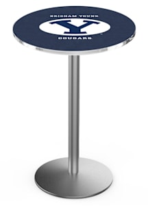 BYU Cougars Stainless Round Base Pub Table