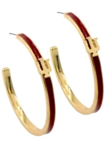 Logo Hoop Indiana Hoosiers Womens Earrings - Crimson