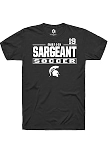 Emerson Sargeant Michigan State Spartans Black NIL Stacked Box Short Sleeve Player T Shirt