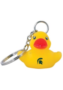Green Michigan State Spartans Rubber Duck Keychain