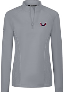 Levelwear Washington Capitals Womens Grey Upright 3D Embroidered Patch Qtr Zip