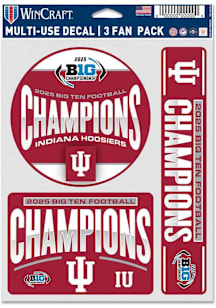 Indiana Hoosiers 2025 Big 10 Champions Auto Decal - White