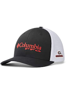 Columbia Georgia Bulldogs Mens Black PFG Mesh Ball Cap Flex Hat