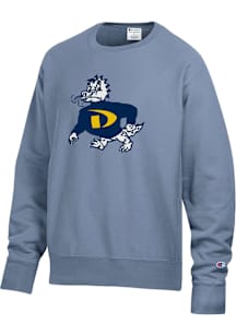 Mens Drexel Dragons Light Blue Champion Garment Dyed Reverse Weave Crew Sweatshirt