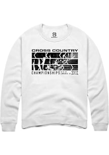 Summit Sportswear Big 12 Mens White 2025 Cross Country Championships Long Sleeve Crew Sweatshirt
