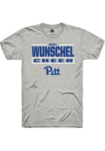 Madi Wunschel Rally Mens Ash Pitt Panthers NIL Stacked Box Player T Shirt