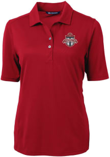 Cutter and Buck Toronto FC Womens Red Virtue Eco Pique Short Sleeve Polo Shirt