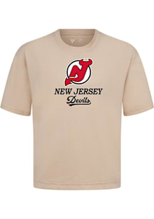 Levelwear New Jersey Devils Tan Signature Knit Team Surge Short Sleeve Fashion T Shirt
