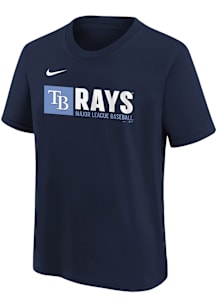 Nike Tampa Bay Rays Youth Navy Blue NK Wordmark Short Sleeve T-Shirt