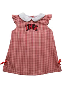 Vive La Fete UNLV Runnin Rebels Toddler Girls Red Gingham Short Sleeve Dress