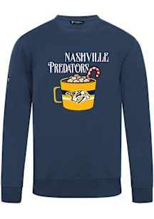 Levelwear Nashville Predators Mens Navy Blue Zane Mellow Long Sleeve Crew Sweatshirt