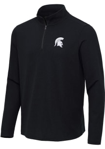 Mens Michigan State Spartans Black Antigua Sync Qtr Zip Pullover