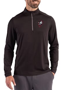 Cutter and Buck Ohio State Buckeyes Mens Black Vintage Coastline Long Sleeve Qtr Zip Pullover