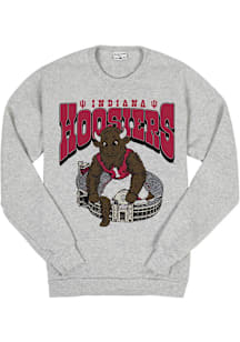 Indiana Hoosiers Mens Grey Hoosier the Bison in Memorial Stadium Long Sleeve Fashion Sweatshirt
