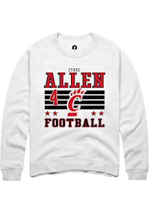 Cyrus Allen Cincinnati Bearcats Mens White Football NIL Striped Player Crew