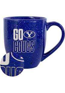 BYU Cougars Go Cougs 16oz Speckle Ceramic Mug - Blue