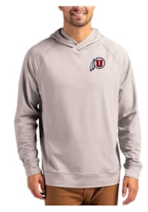 Cutter and Buck Utah Utes Mens Grey Adapt Knit Hood Long Sleeve Hoodie