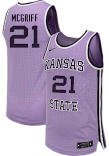 Mens K-State Wildcats Lavender Nike NIL Name And Number Basketball Jersey