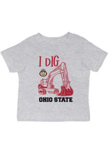 Infant Ohio State Buckeyes Grey Vive La Fete Excavator Short Sleeve T-Shirt