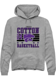 Jenessa Cotton Rally Mens Grey K-State Wildcats NIL Striped Player Hood