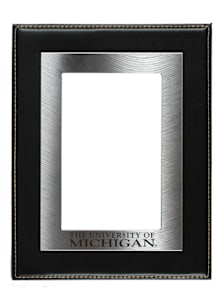 Michigan Wolverines 4” x 6” Leather Picture Frame - Black