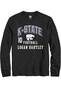 Logan Bartley Mens Black K-State Wildcats NIL Arch Logo Long Sleeve Player T Shirt
