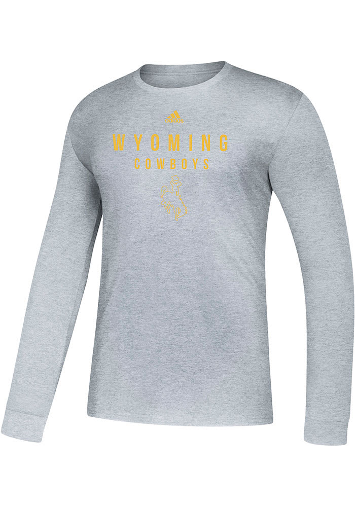 Wyoming Cowboys Grey Amplifier Long Sleeve T Shirt