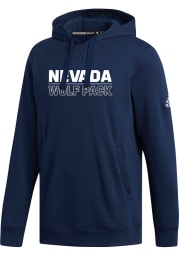 Nevada Wolf Pack Mens Navy Blue Fleece Long Sleeve Hoodie